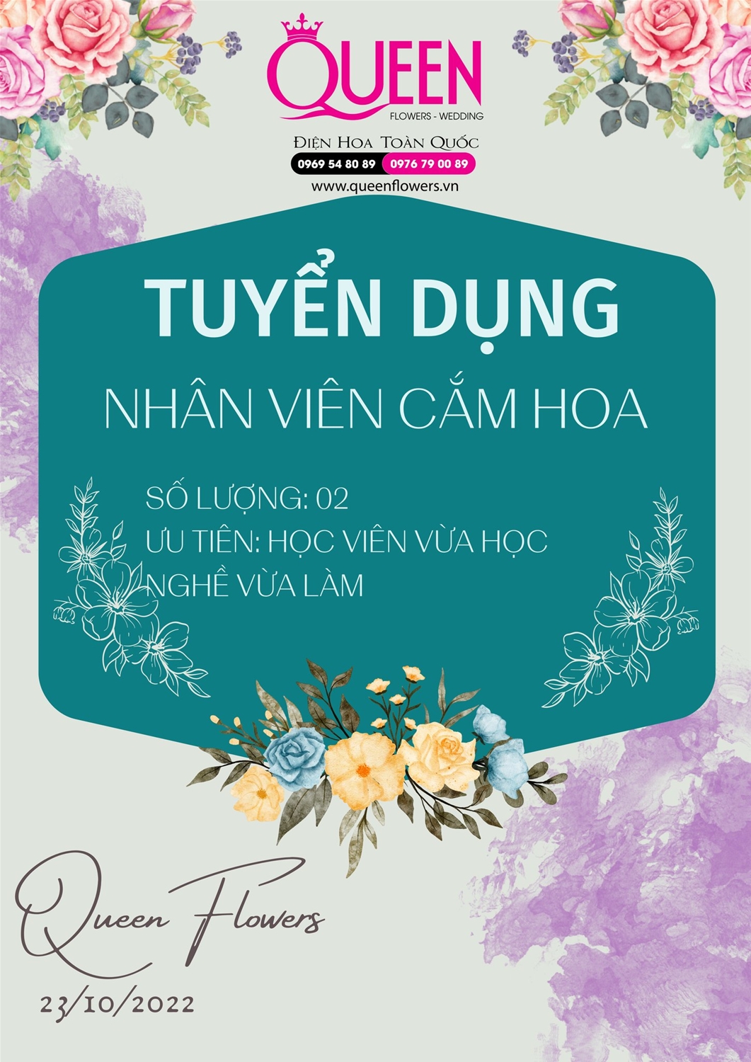 Queen Flowers Tuyển Dụng Nhân Sự Shop Hoa Tươi Phan Thiết Uy Tín